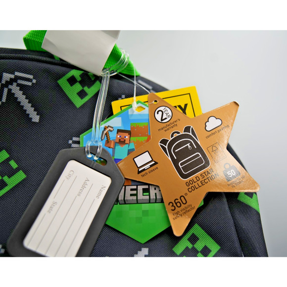 Minecraft Backpack & Pizza Lunch Bag Bundle w/ Supplies, USB, Pop Toy - Picture 4 of 15